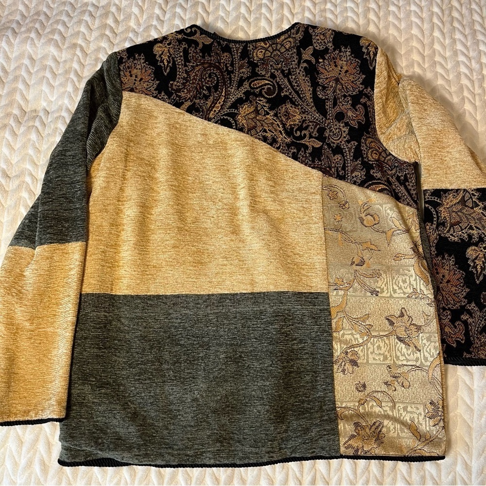 Alex Kim vintage Multicolor Patchwork Blazer size small petite art to wear - Picture 14 of 15